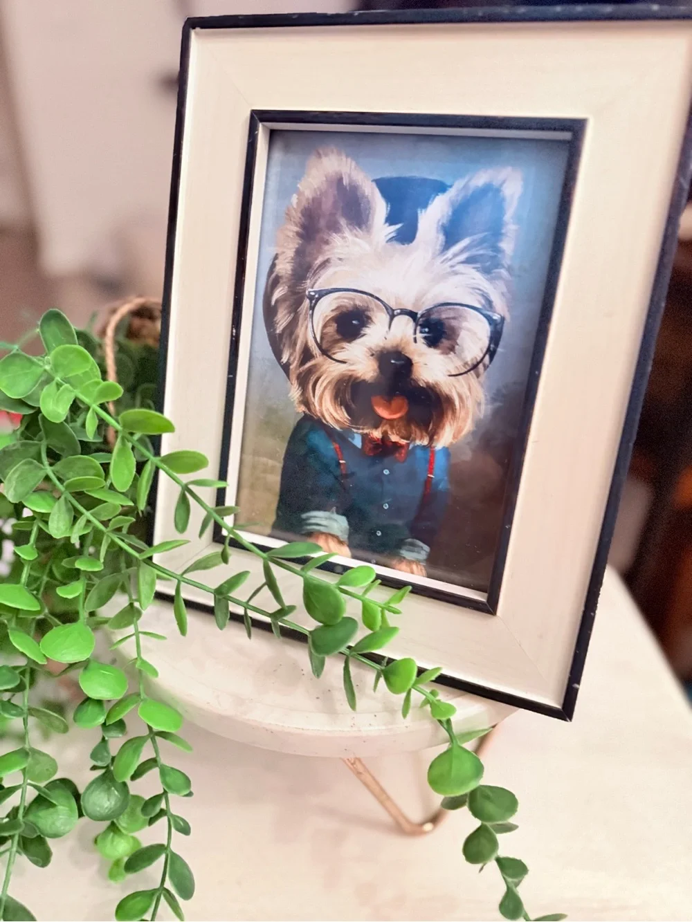 Framed Yorkie Dog Wall Art Yorkshire Terrier Decor